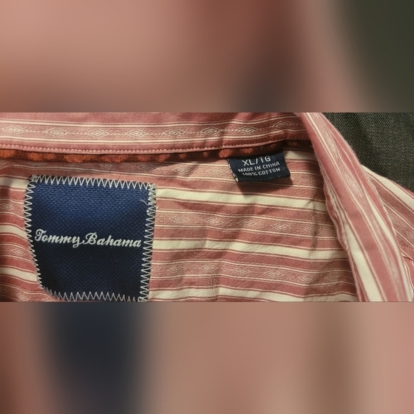 Tommy Bahama $148 Men's Pink Mauve Striped Casual Long Sleeve Button Down Shirt - Picture 7 of 11